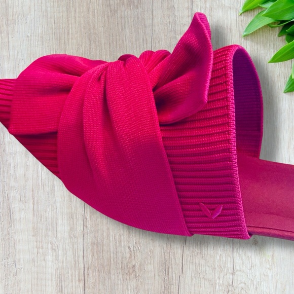 Vivaia Pointed-Toe Bow Knot Yaffa Mule Sandals in Hot Pink Fabric Size EU 39 (8) - Picture 10 of 11